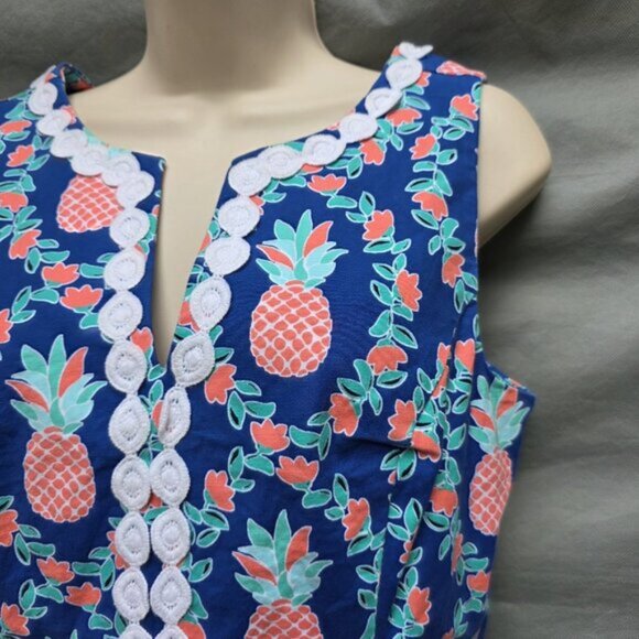 Crown & Ivy Womens US 6 Sleeveless Crochet Pineapple Tropical Sheath Shift Dress - Picture 5 of 6